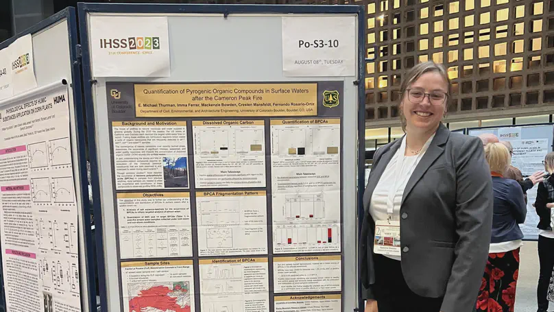 Mackenzie Bowden wins Best Poster Award at the 21st Meeting of the International Humic Substances Society (IHSS) in Santiago, Chile for her work with novel pyrogenic organic compounds.